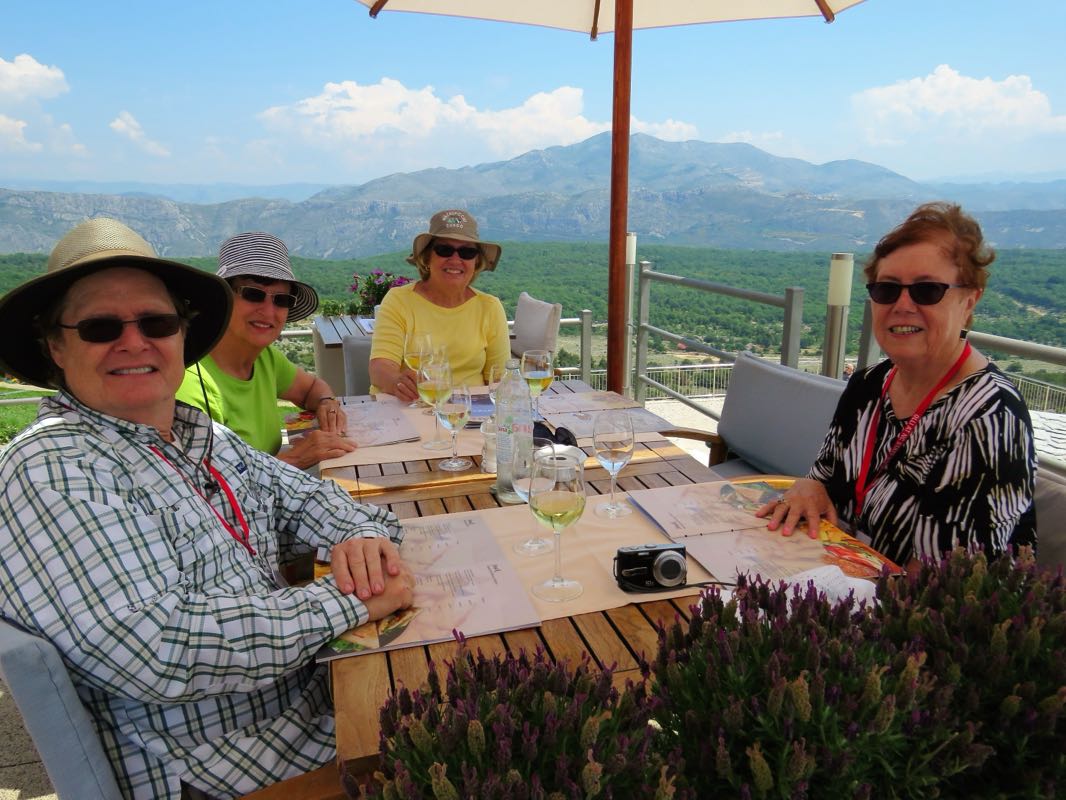 OLLI Group enjoying lunch above Dubrovnik